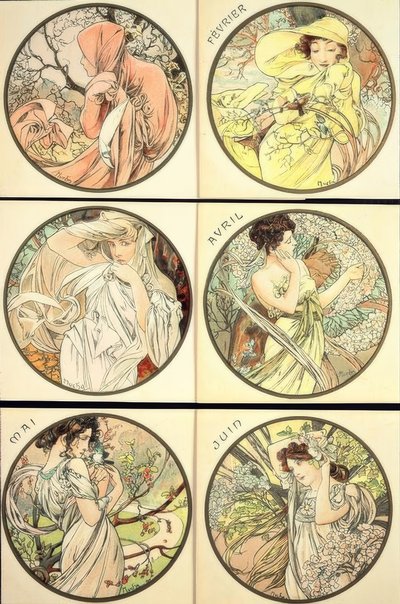 Januar Februar Mars April Mai Juni av Alphonse Mucha