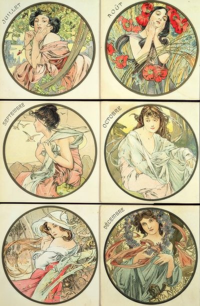 Juli August September Oktober November Desember av Alphonse Mucha
