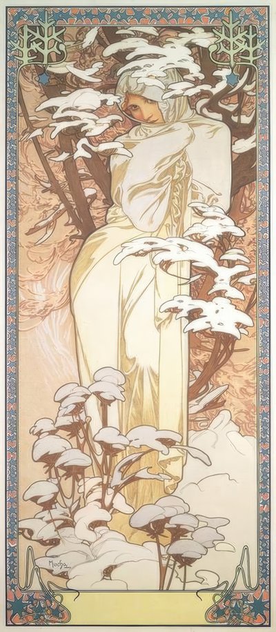 Vinter av Alphonse Mucha
