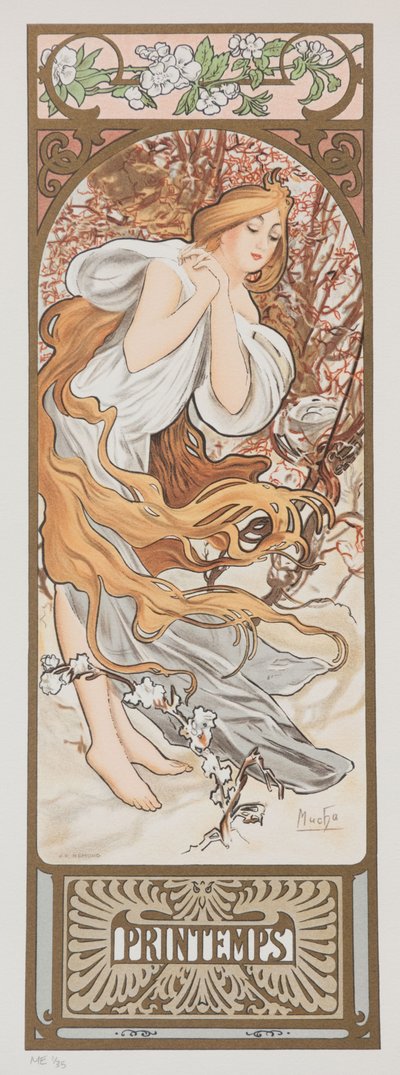 Årstider. Våren, 1897. av Alphonse Mucha
