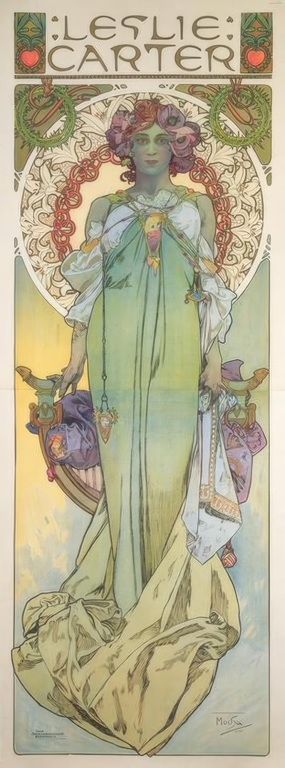 Leslie Carter av Alphonse Mucha