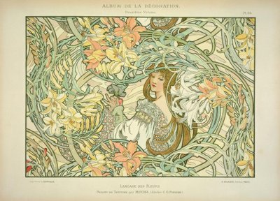 lilje av Alphonse Mucha