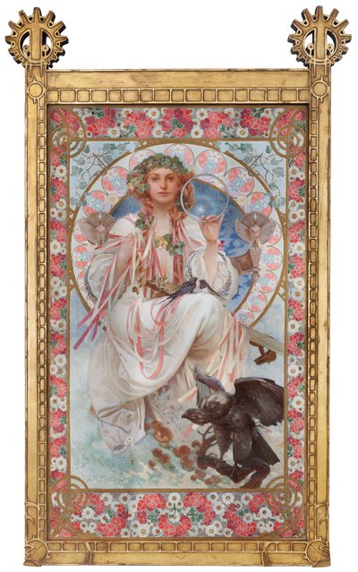 Portrett av Josephine Crane-Bradley som Slavia av Alphonse Mucha