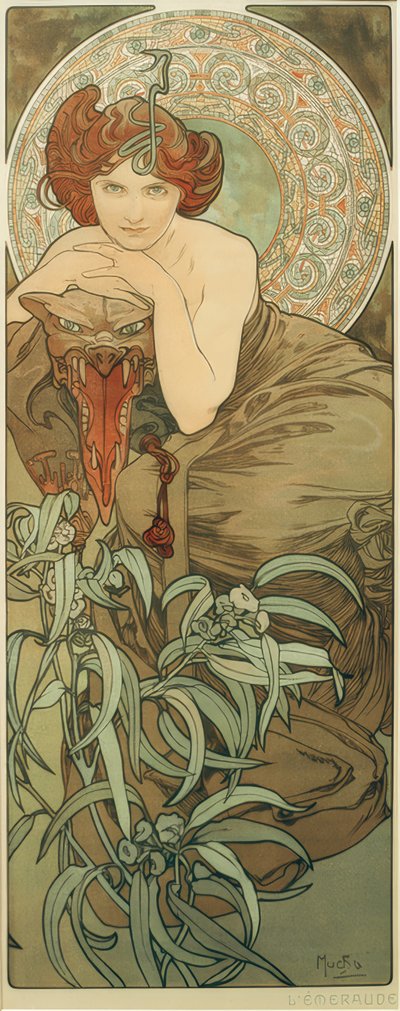 smaragd av Alphonse Mucha