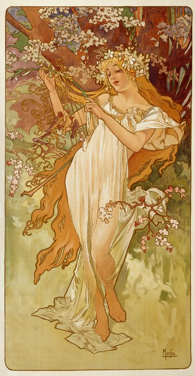 Våren, 1896. av Alphonse Mucha