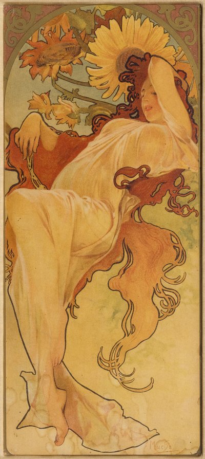Sommer fra serien Les Saisons, ca. 1900. av Alphonse Mucha