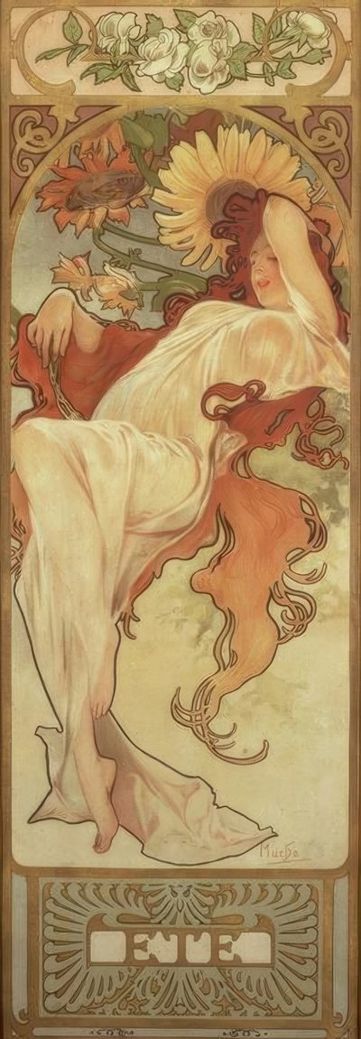Sommer av Alphonse Mucha