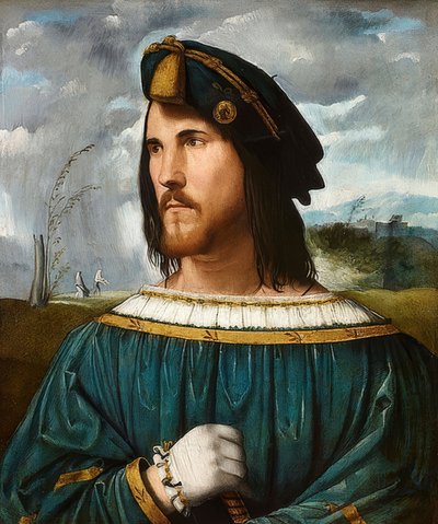 Portrett av en gentleman (kjent som Cesare Borgia). Zw. 1500 og 1524 av Altobello Melone