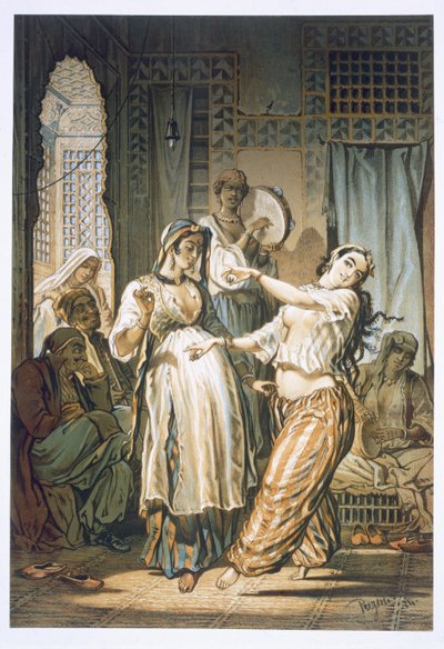 Egyptisk magedanser, fra "Souvenir of Cairo" av Amadeo Preziosi
