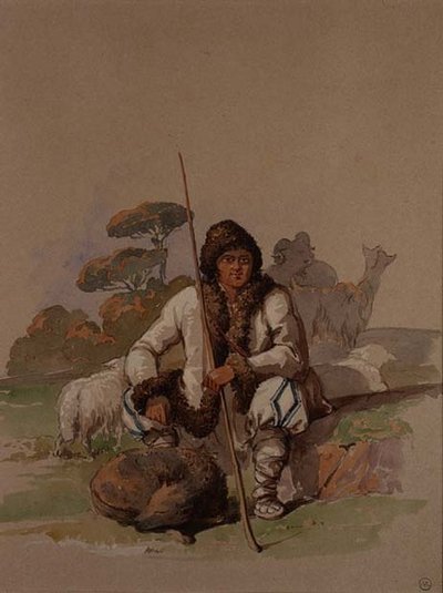 Hyrde, ca. 1855 av Amadeo Preziosi