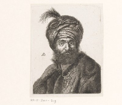 Byste av en mann med turban av Amalie Baader