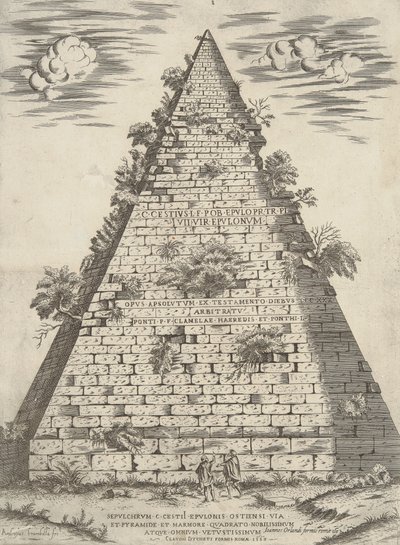 Graven til C. Cestii Epulon ble vist ved veien og pyramiden og den firkantede marmoren, den edleste og den eldste av alle av Ambrogio Brambilla