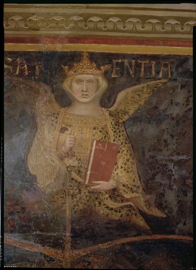 Allegory of Good Government, detalj om visdom, 1338-40 av Ambrogio Lorenzetti