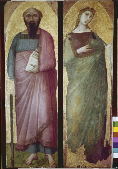Saint Paul og et hellig martyrium, detalj av en polyptisk (tempera på tre av Ambrogio Lorenzetti