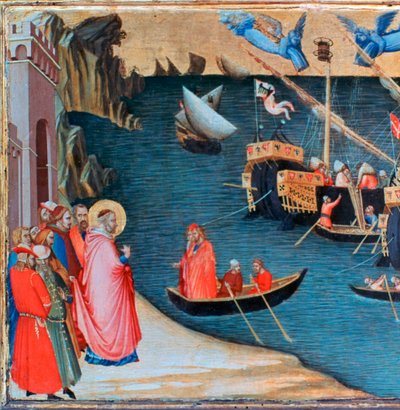St Nicholas redder Mira fra hungersnød, c1327-1332 av Ambrogio Lorenzetti