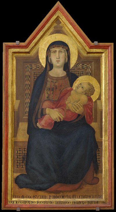 Jomfruen og barnet tronet, 1319. av Ambrogio Lorenzetti
