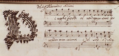Side med samling av partiturer av Alessandro Stradella av Ambrogio Preda