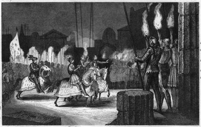 Karl VIII går inn i Roma i 1494 for å bli erklært keiser av Orienten - Karl VIII (1470-1498) gikk inn i Roma 31. desember 1494. Han ble erklært keiser av Orienten, før han dro til Napoli for å hevde sine rettigheter der - Gravering av 1825 i “ Histoire de  av Ambroise Tardieu