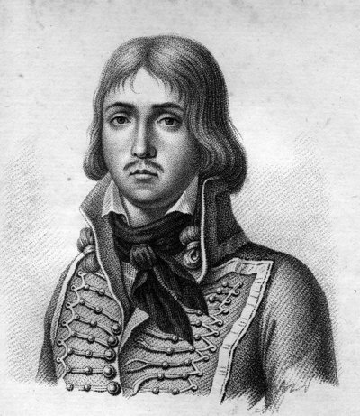 General Marceau.François Séverin Marceau Desgraviers General français (1769 til 1796).in” Portretter av de franske generalene etter franskmennenes seire og erobringer””. Gravert av Ambroise Tardieu i 1818. Stella Collection. av Ambroise Tardieu