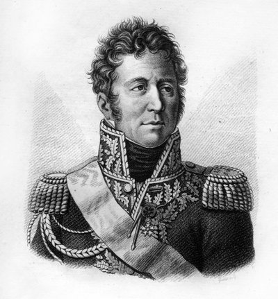 Jacques Alexandre Bernard Law, Marquis de Lauriston, Marshal of France (1768-1828) - in “Portraits des généraux français en suite les victoires et conquêtes des Français”” Engraved by Ambroise Tardieu in 1818. Stella Collection. av Ambroise Tardieu
