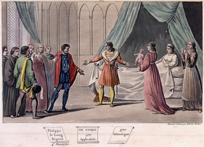 Johannes I posthum (1316-1316), ble født som konge og døde etter 6 dager. - Designet og gravert av Ambroise Tardieu i 1825. av Ambroise Tardieu