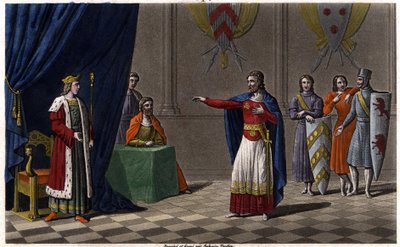 Louis V le Faineant (c. 967-987), proclaimed King of France by the protection of Hugues Capet, future king of France, in 986 Draw and grave by Ambroise Tardieu in 1825. av Ambroise Tardieu