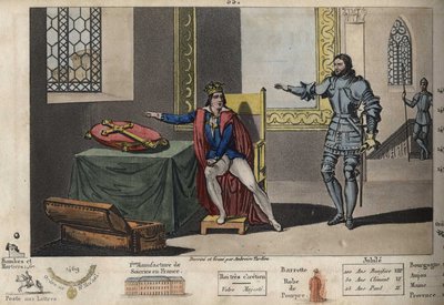 Ludvig XI (1423-1483) holdes fanget i Peronne, og fra leiligheten sin kan han se tårnet der Karl III døde etter 6 års fangenskap. Han fikk først tilbake friheten etter å ha sverget på Karl den Stores kors at han ville holde traktaten som av Ambroise Tardieu