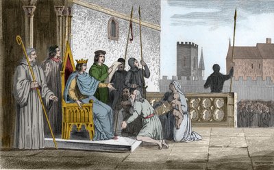 Louis X (1289-1316) den rampete frigjør livegne - Louis X dit "" Le Hutin" (1289-1316), capetianernes dynasti, kjent for å ha frigjort alle livegne i hans rike som han tvang til å forløse deres frihet - Gravering fra 1825 i "Histoire de F av Ambroise Tardieu