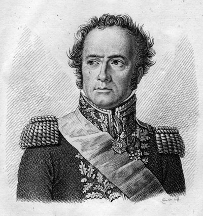 Maximilien Sébastien Foy.Fransk general og politiker (1775 til 1825) - i” Portretter av de franske generalene etter franskmennenes seire og erobringer””. Gravert av Ambroise Tardieu i 1818. Stella Collection. av Ambroise Tardieu