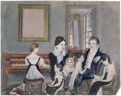 Familien Schuyler, 1824 (wc på papir) av Ambrose Andrews