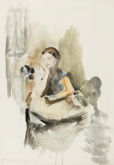 Helen, 1917 (blyant, pensel og wc på papir) av Ambrose McEvoy
