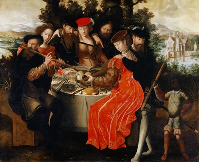 Music Making Company Outdoors, ca. 1540-50 av Ambrosius Benson