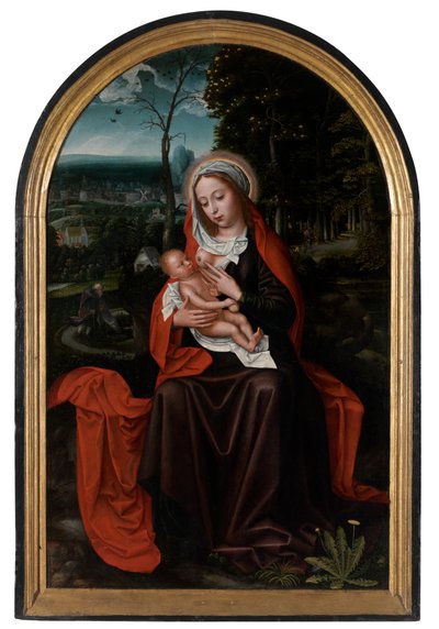 Resten på flukten til Egypt (olje på panel) av Ambrosius Benson