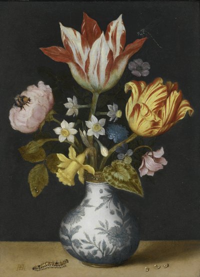 Stilleben av blomster i en Wan-Li vase av Ambrosius Bosschaert the Elder