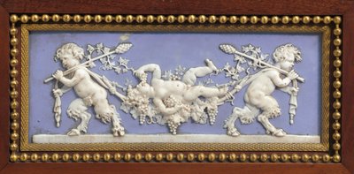 Panel fra en Napoleon III-konsoll, på Jakobs vis, av Maison Millet, Paris, ca. 1865 (ormolu-montert jaspisvarer, mahogni og intarsia) (detalj fra 362841) av Ambrosius the Elder Bosschaert
