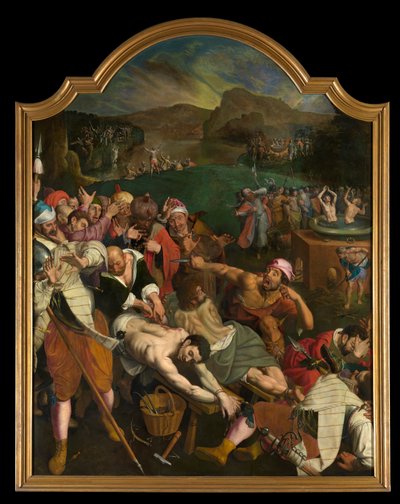 The Martyrdom of Saints Crispin and Crispinian (olje på panel) av Ambrosius the Elder Francken or Franck