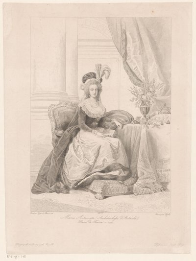 Portrett av Marie Antoinette, dronning av Frankrike av Amédée Félix Barthélemy Geille
