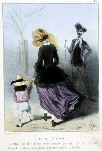 En krigsrus - i "" Madeleines"" av Cham, v.1870-1880 av Amédée de Noé