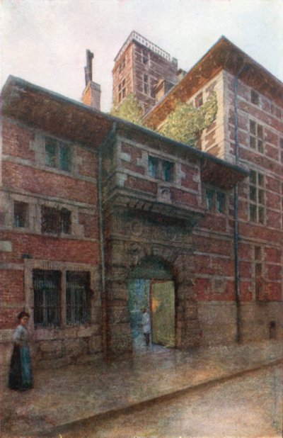 La Maison Curtius, Liege (farge litho) av Amedee (after) Forestier