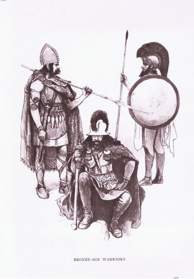 Bronsealderkrigere, illustrasjon fra The Roman Soldier