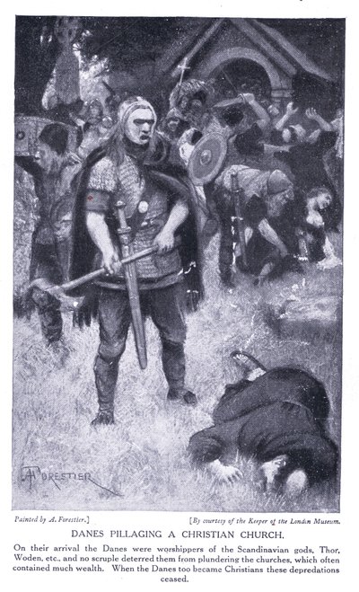 Dansker plyndrer en kristen kirke, 1920-tallet av Amedee Forestier