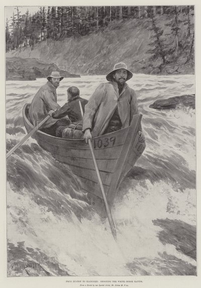 Fra Euston til Klondike, skyter White-Horse Rapids av Amedee Forestier