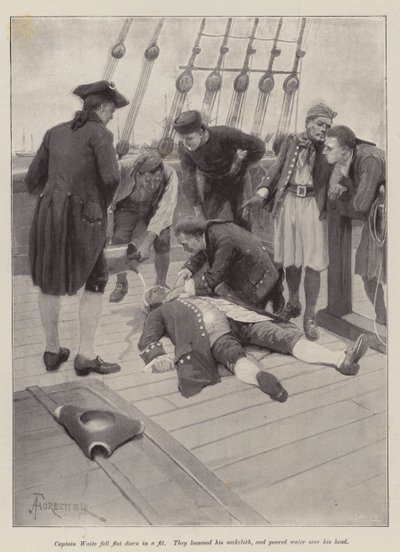 Illustrasjon for The Luck of the Susan Bell, av Sir Walter Besant av Amedee Forestier