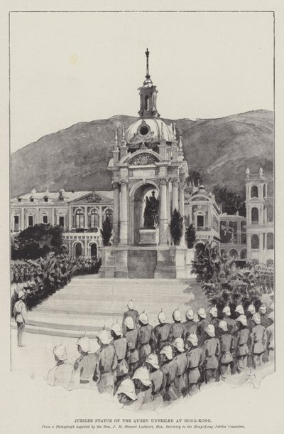 Jubileumsstatuen av dronningen avduket i Hong-Kong av Amedee Forestier
