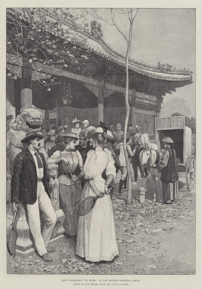 Lady Walsham er hjemme, ved den britiske legasjonen, Pekin av Amedee Forestier
