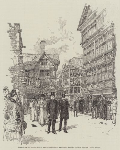 Åpning av den internasjonale helseutstillingen, prosesjon som går gjennom Old London Street av Amedee Forestier