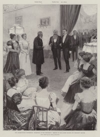 Bloemfontein-konferansen, mottakelse ved presidentskapet, møte med Sir Alfred Milner og president Kruger av Amedee Forestier
