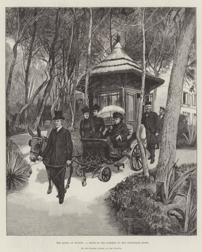 Dronningen på Hyeres, en Drive in the Gardens of the Hermitage Hotel av Amedee Forestier