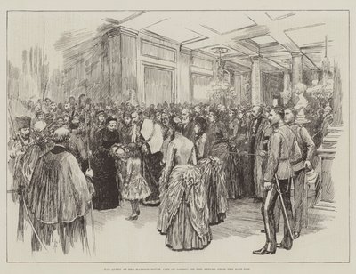 Dronningen i Mansion House, City of London, på hennes retur fra East End av Amedee Forestier