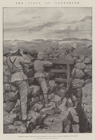 Beleiringen av Ladysmith litho av Amedee Forestier